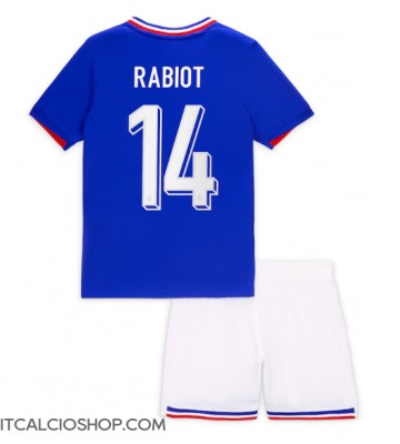 Francia Adrien Rabiot #14 Prima Maglia Bambino Europei 2024 Manica Corta (+ Pantaloni corti)